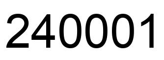 Number 240001 black image