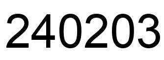 Number 240203 black image