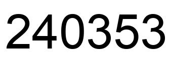 Number 240353 black image