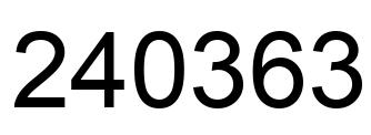 Number 240363 black image