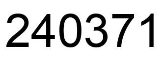 Number 240371 black image