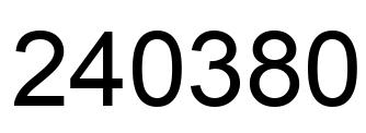 Number 240380 black image