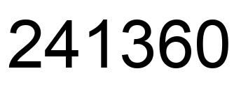 Number 241360 black image