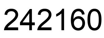 Number 242160 black image