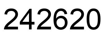 Number 242620 black image