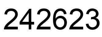 Number 242623 black image