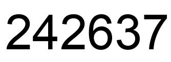 Number 242637 black image