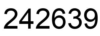 Number 242639 black image