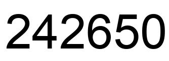 Number 242650 black image