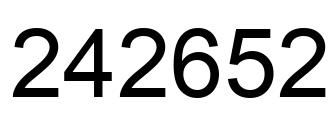 Number 242652 black image
