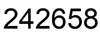 Number 242658 black image