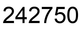 Number 242750 black image