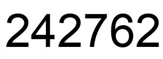 Number 242762 black image