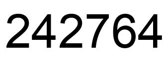 Number 242764 black image
