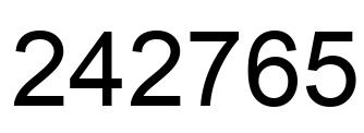 Number 242765 black image