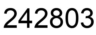 Number 242803 black image