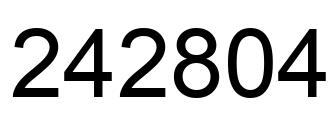 Number 242804 black image
