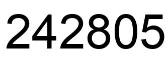 Number 242805 black image