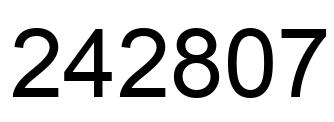 Number 242807 black image