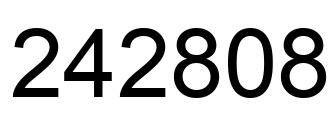 Number 242808 black image