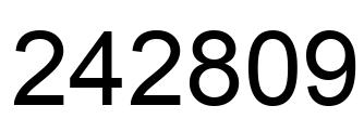 Number 242809 black image