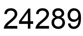 Number 24289 black image