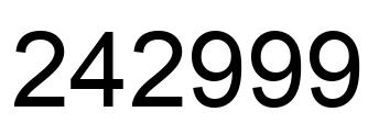 Number 242999 black image