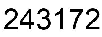 Number 243172 black image
