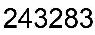 Number 243283 black image