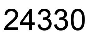 Number 24330 black image