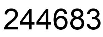 Number 244683 black image