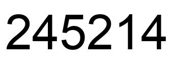 Number 245214 black image