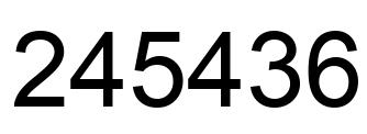 Number 245436 black image