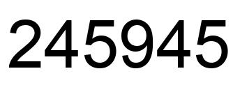 Number 245945 black image