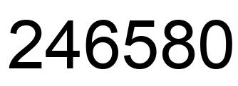 Number 246580 black image