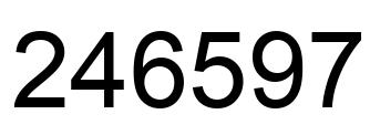 Number 246597 black image