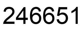Number 246651 black image