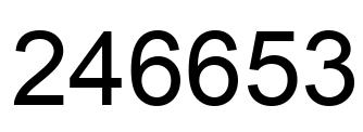 Number 246653 black image