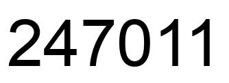Number 247011 black image