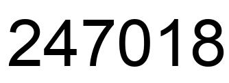Number 247018 black image