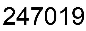 Number 247019 black image