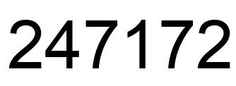 Number 247172 black image