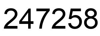 Number 247258 black image