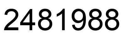 Number 2481988 black image