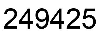 Number 249425 black image