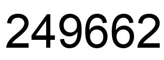 Number 249662 black image