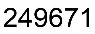 Number 249671 black image