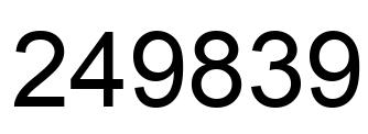 Number 249839 black image