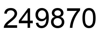 Number 249870 black image