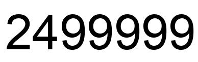 Número 2499999 imagen negro